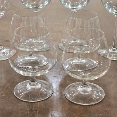 Mixed Lot of Wine and Brandy Glasses