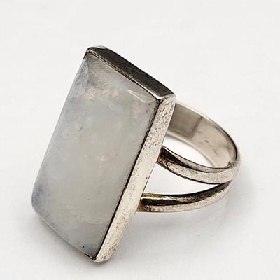 Rainbow Moonstone Ring 925 Silver 5.5gr