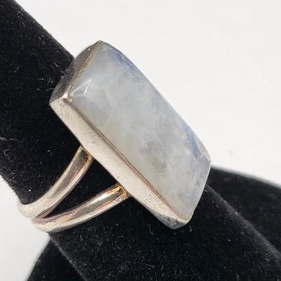 Rainbow Moonstone Ring 925 Silver 5.5gr