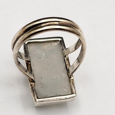 Rainbow Moonstone Ring 925 Silver 5.5gr