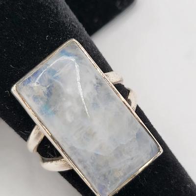 Rainbow Moonstone Ring 925 Silver 5.5gr