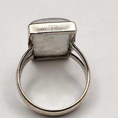 Rainbow Moonstone Ring 925 Silver 5.5gr