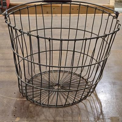 Vintage Metal Egg Collection Basket