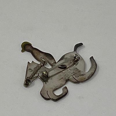 Vintage Anne Harvey Silver Horse & Jockey Brooch/Pin