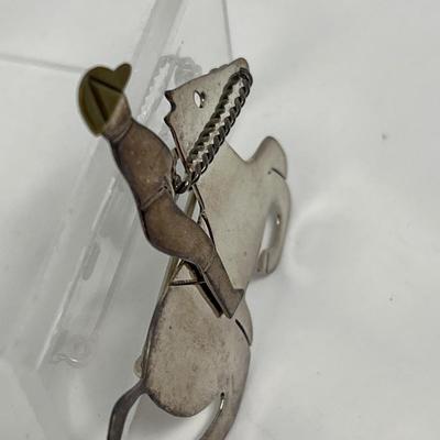 Vintage Anne Harvey Silver Horse & Jockey Brooch/Pin