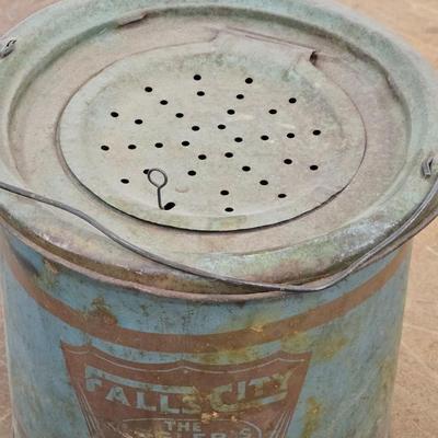 Vintage Falls City Minnow Bucket