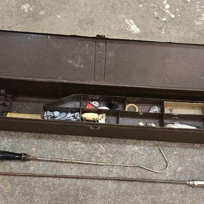 Vintage Tac All Fishing Pole Case & Tackle Box - Filled with Fishing Pole, Lures, and More! New pics added!
