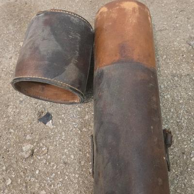 Vintage Leather Fishing Pole Case