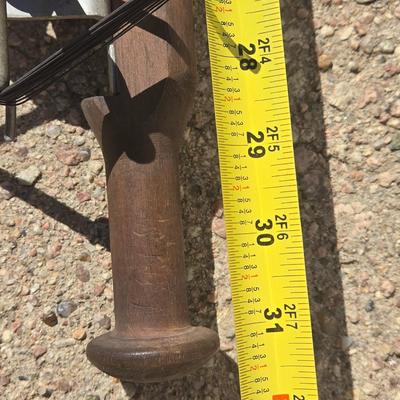 Vintage Marc Reel and Wood Spear Fishing Pole