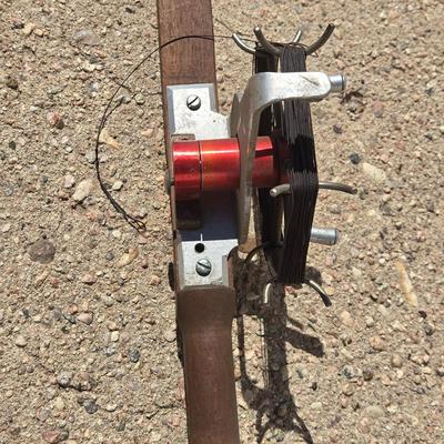 Vintage Marc Reel and Wood Spear Fishing Pole