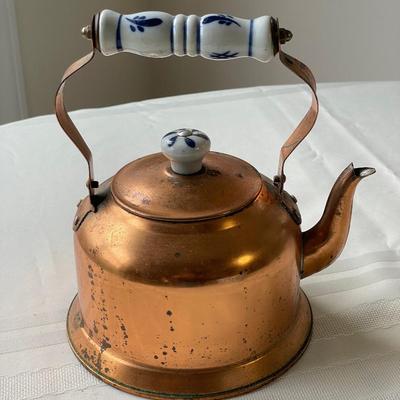 Himark Copper Teapot and Asian Glass Bowl