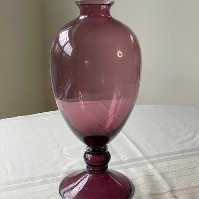 Decorative Plum Colored Glass Vase