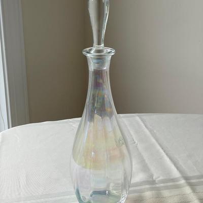 Pearled Sheen Clear Glass Decanter