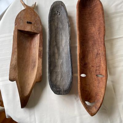 3 Wooden Carved Faces