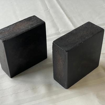 2 Hand-Painted Decorative Wood Blocks