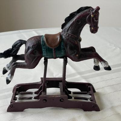Cracker Barrel Cast Iron Replica of Vintage Style Toy Rocking Horse