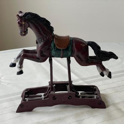 Cracker Barrel Cast Iron Replica of Vintage Style Toy Rocking Horse