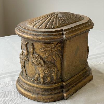 2 Tall Candlesticks and Decorative Elephant Box