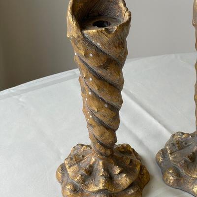2 Tall Candlesticks and Decorative Elephant Box