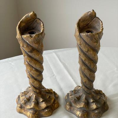2 Tall Candlesticks and Decorative Elephant Box