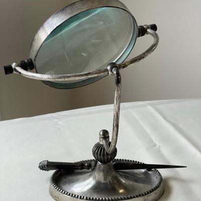 Magnifying Glass with Letter Opener and Orb Magnifying Clock