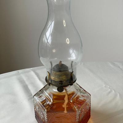 2 Antigue Glass Oil Lamps