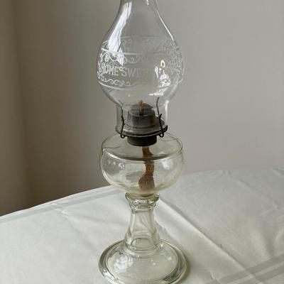 2 Antigue Glass Oil Lamps