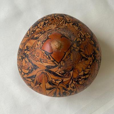 Hand-Etched Decorative Gourd 