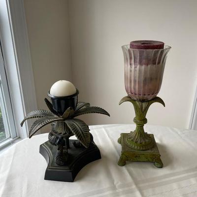 Palm Tree Themed Candle Holder Decor