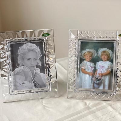 Two 24% Lead Crystal 5”x7” Photo Frames - Different Designs