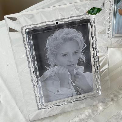 Two 24% Lead Crystal 5”x7” Photo Frames - Different Designs