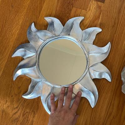 Hand-Painted Elephant Head Wall Decor and Sunbeam Mirror