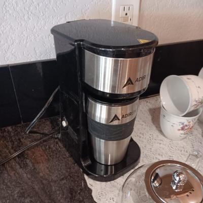 ADIRCHEF SINCE CUP COFFEE BREWER, MIKASA CREAM/SUGAR AND CUPS