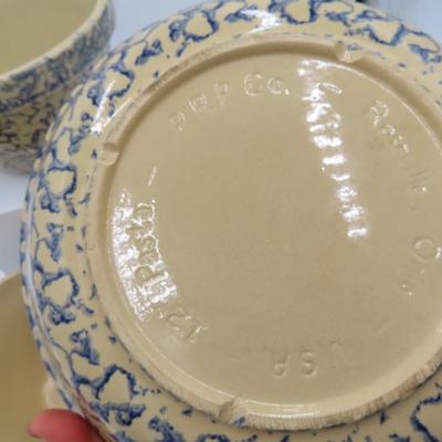 Roseville Pottery Blue Sponge (set of 3 pieces)