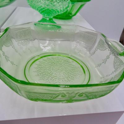 Green Glassware Collection (7 pieces) Possibly Uranium?