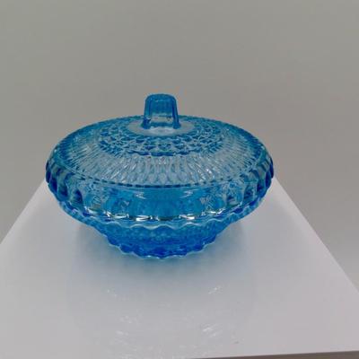 Blue Glass Trinket Dish