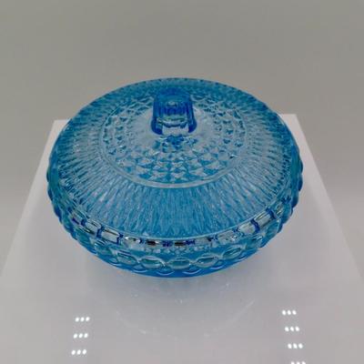 Blue Glass Trinket Dish