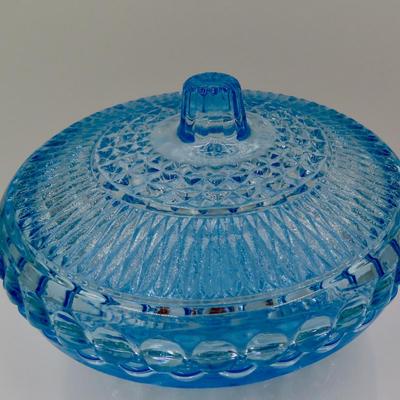Blue Glass Trinket Dish