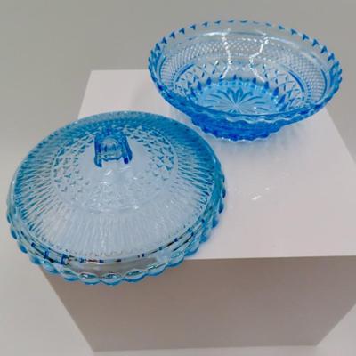 Blue Glass Trinket Dish