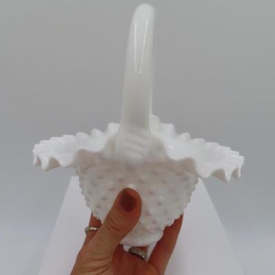 White Hobnail Milkglass Basket