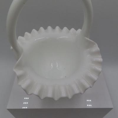 White Hobnail Milkglass Basket