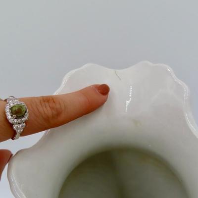 Green floral teapot & creamer