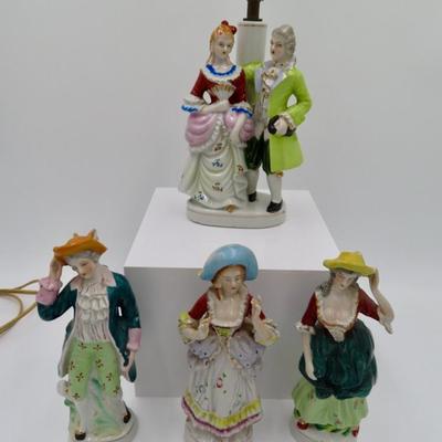19th Century Figurines & Lamp