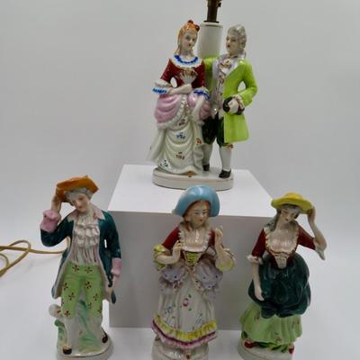 19th Century Figurines & Lamp