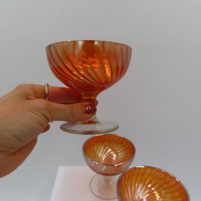 Carnival glass dessert cups