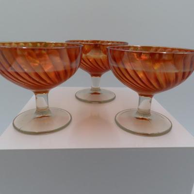 Carnival glass dessert cups