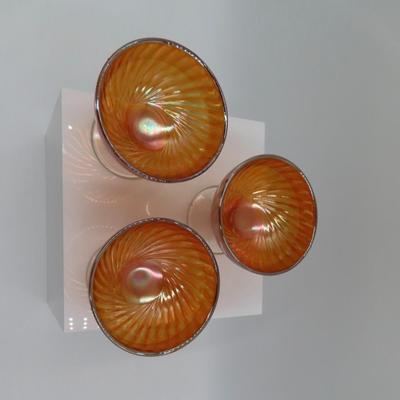Carnival glass dessert cups
