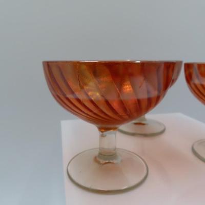 Carnival glass dessert cups