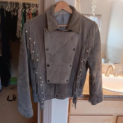 LADIES LEATHER FRINGED JACKET BY PIONEER WEAR