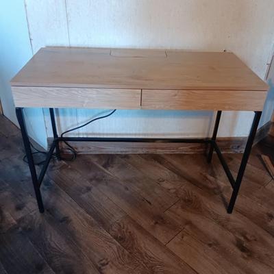 Two drawer desk with hidden multi plug hidden Access in top - USB - Electric